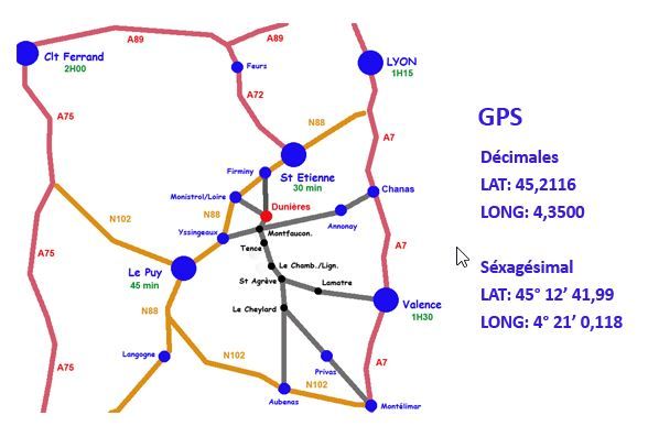 Coordonnées GPS Vélorail du Velay